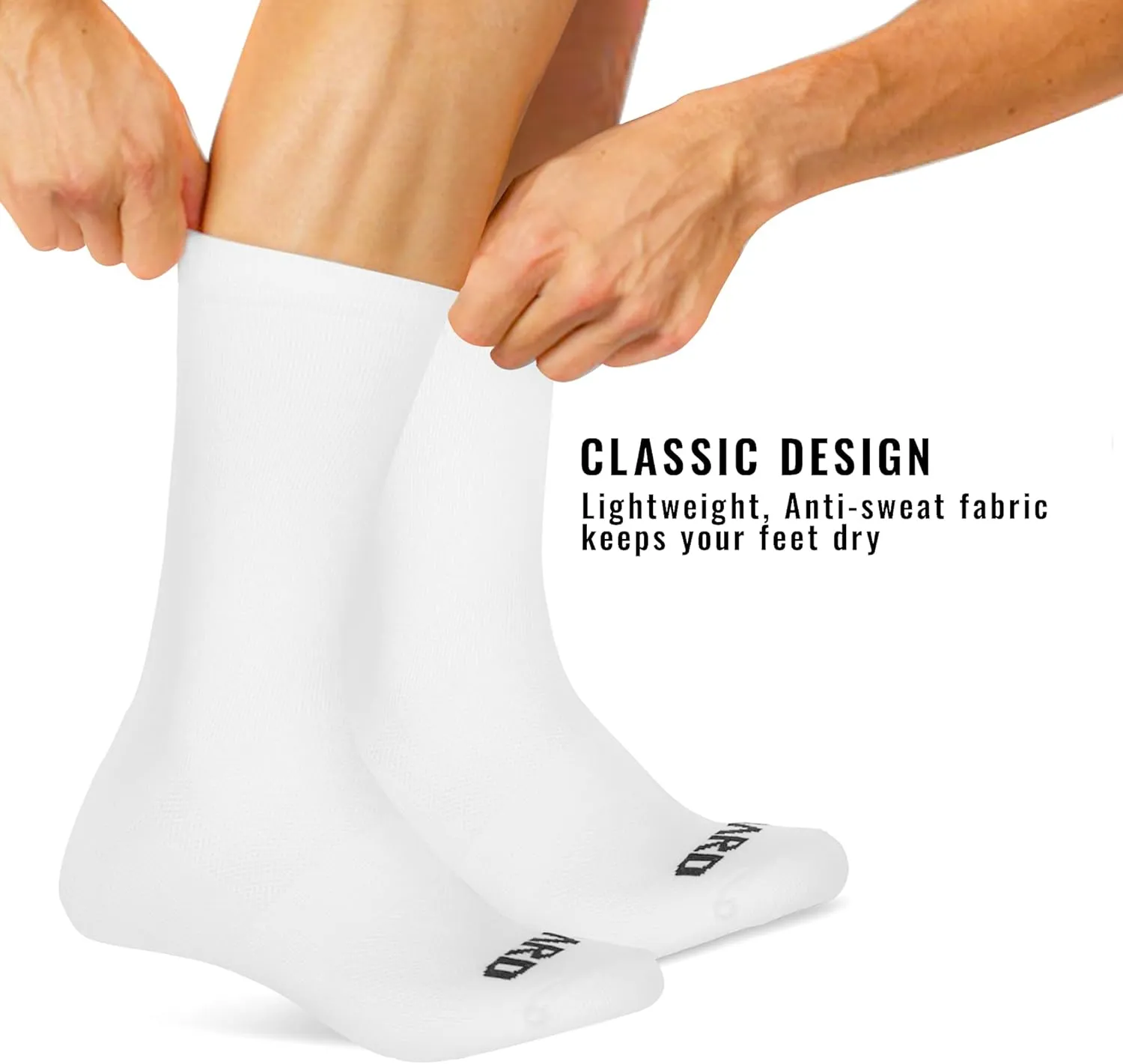 Performance Cycling Socks  Compression, Moisture-Wicking Crew Bike Socks