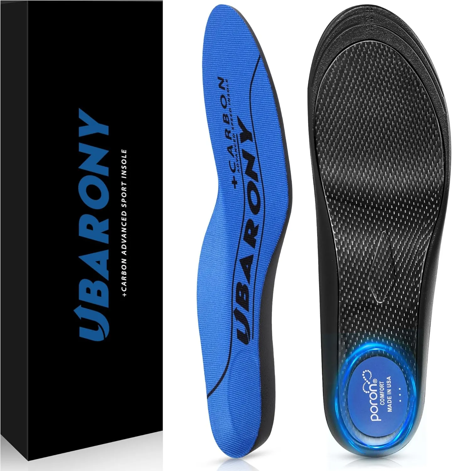 Performance Insoles, Carbon Fiber Insole, Shoe Insole for Men and Women with Arch Support and Shock Absorption for Plantar Fasciitis Relief, Rigid Insert Recovery of Turf Toe, Hallux Rigidus Limitus,S