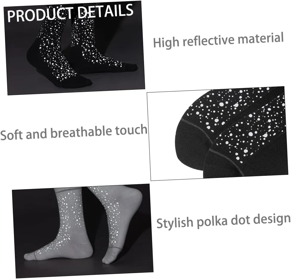Petrass High Reflective Socks Cycling Running Socks for Night Safety High Visibility Athletic Socks for Women
