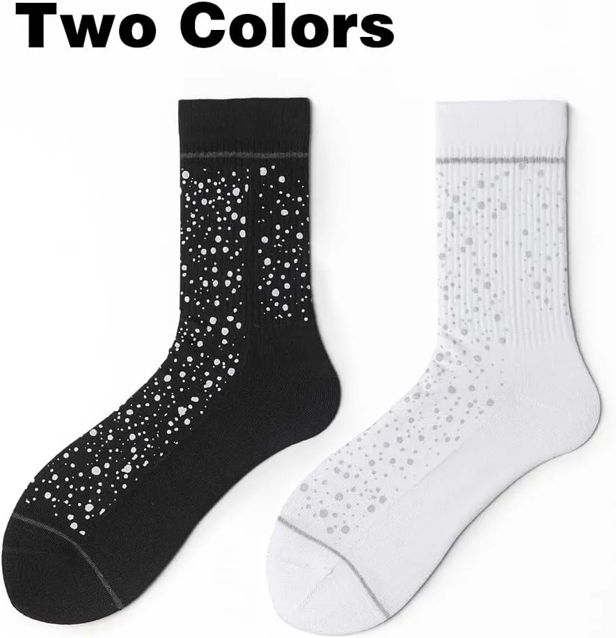 Petrass High Reflective Socks Cycling Running Socks for Night Safety High Visibility Athletic Socks for Women