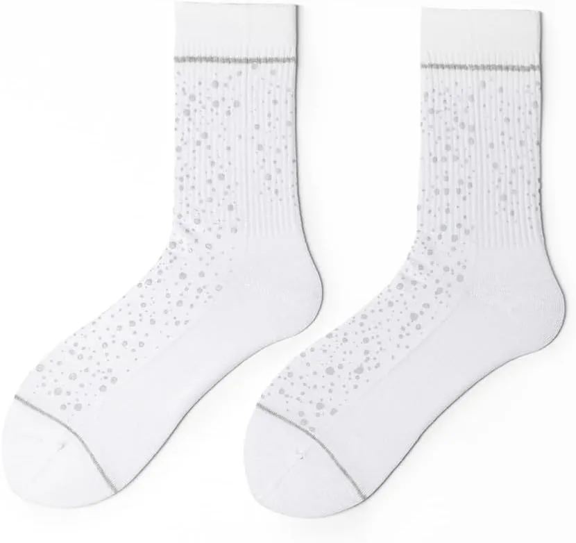 Petrass High Reflective Socks Cycling Running Socks for Night Safety High Visibility Athletic Socks for Women