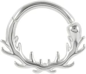 Piercing Jewelry Earrings, Sterling Silver Body Piercing Jewelry 1Pc Nose Ring 1.2mm Thickness Branches Piercing Jewelry Thanksgiving Gift for Women
