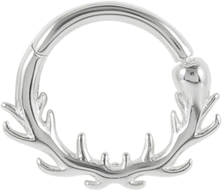 Piercing Jewelry Earrings, Sterling Silver Body Piercing Jewelry 1Pc Nose Ring 1.2mm Thickness Branches Piercing Jewelry Thanksgiving Gift for Women