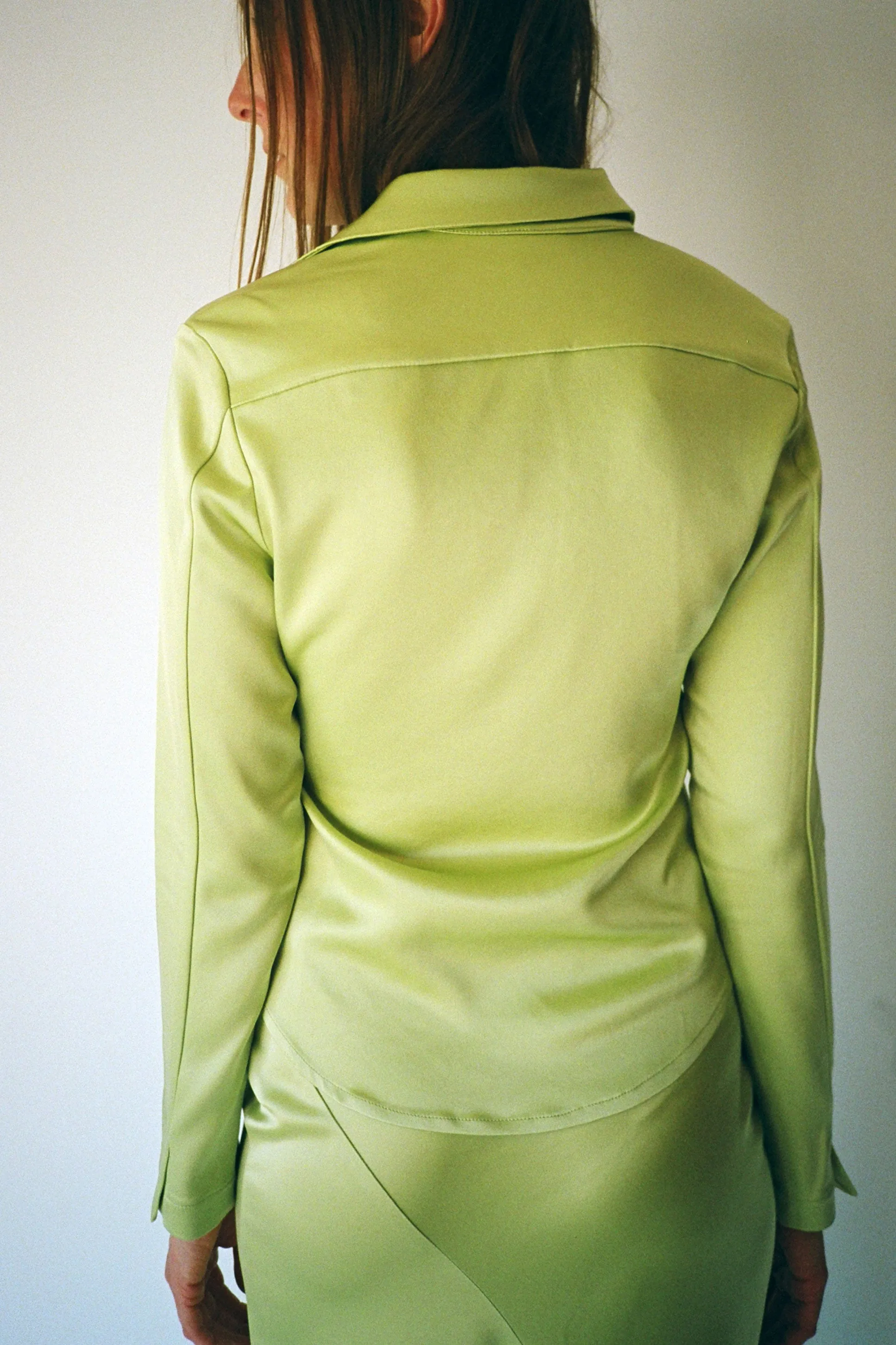 Pistachio Sateen Blouse