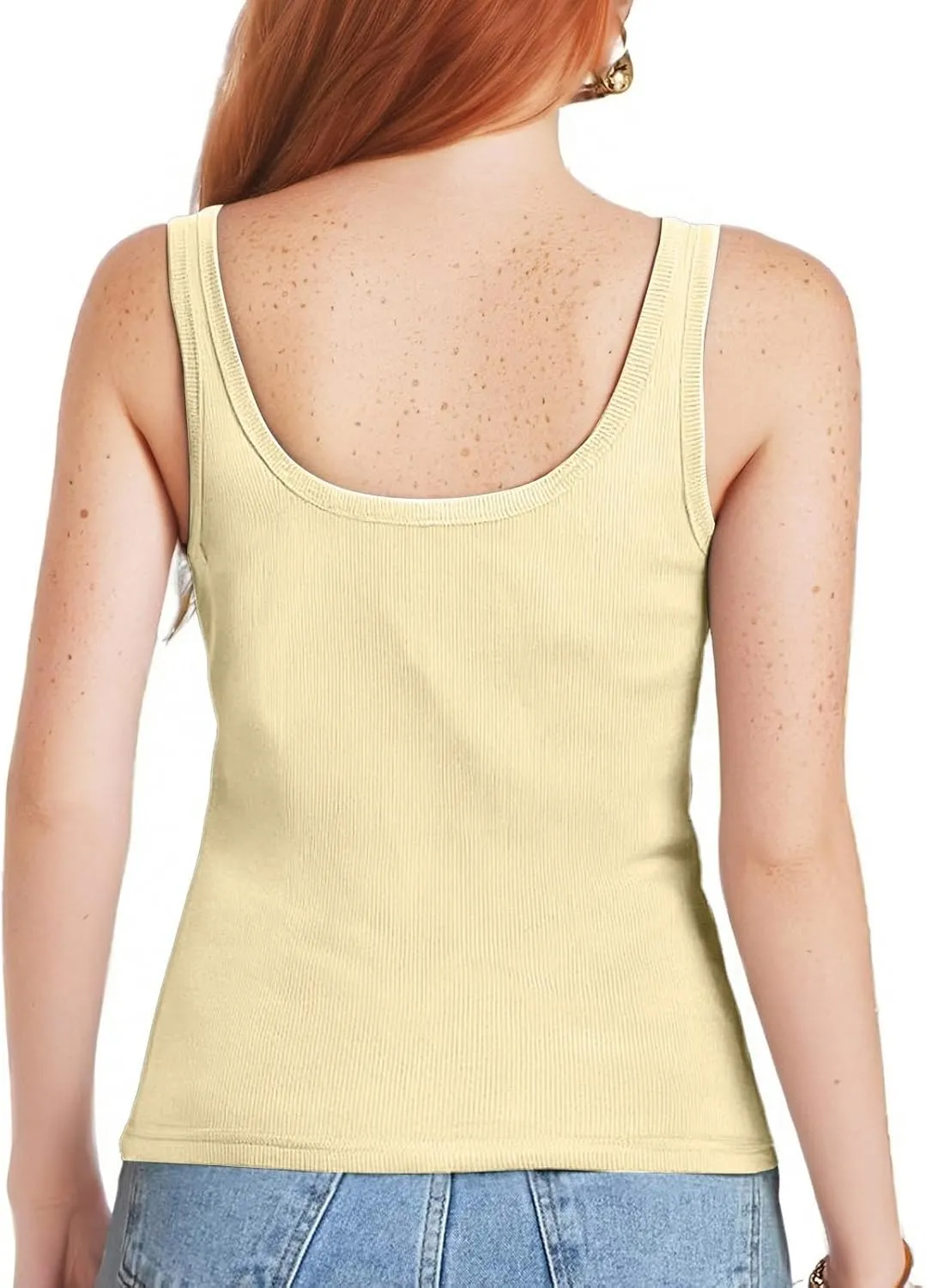 Plus Size Tank Top for Women Casual Summer Slim Fit Scoop Neck Tops 2025 Athletic Workout Plain Sleeveless Shirt