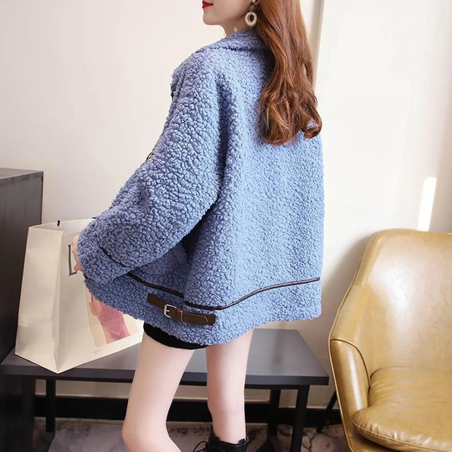 Plus Size Winter Coats for Women Turndown Collar Button Cardigan Jackets Long Sleeve Warm Versatile Tops Outerwear