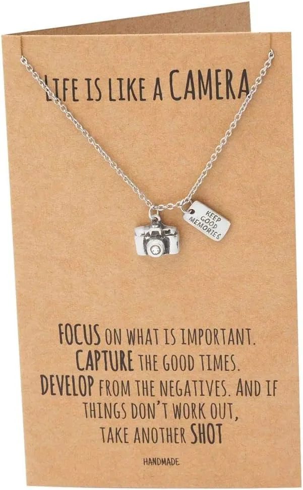 quan jewelry Cute Vintage Camera Miniature Jewelry for Women, Photography Gifts