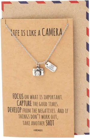 quan jewelry Cute Vintage Camera Miniature Jewelry for Women, Photography Gifts