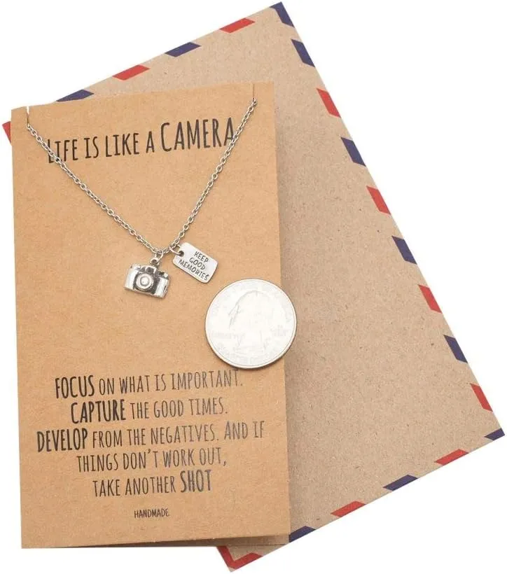 quan jewelry Cute Vintage Camera Miniature Jewelry for Women, Photography Gifts