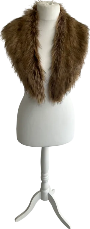 River Island Brown Faux Fur Scarf One Size