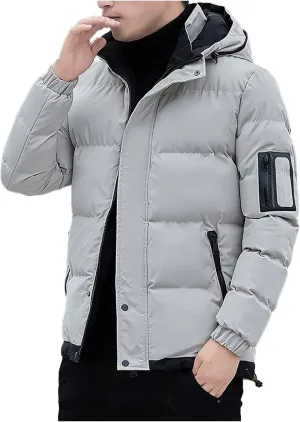 RTRDE Men's Puffer Jacket Warm Waterproof Down Jacket Hooded Windproof Winter Coat Packable Jacket Men, L-5XL
