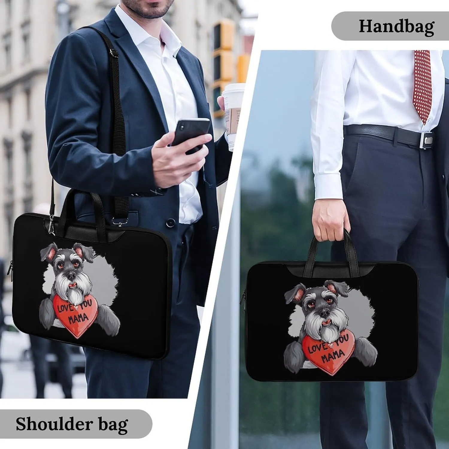 Schnauzer Dog Laptop Tote Bag Waterproof Computer Carrying Case Business Office Briefcase