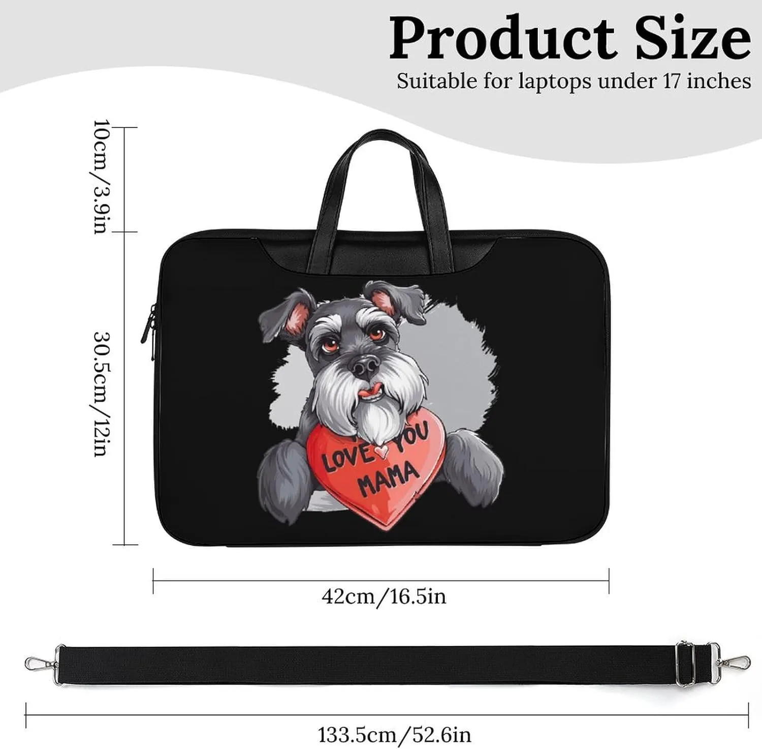 Schnauzer Dog Laptop Tote Bag Waterproof Computer Carrying Case Business Office Briefcase