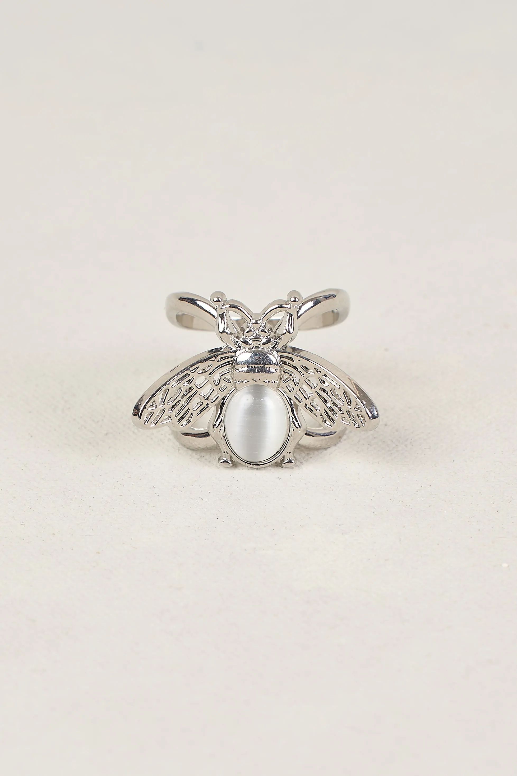 Silver Bee Scarf Ring