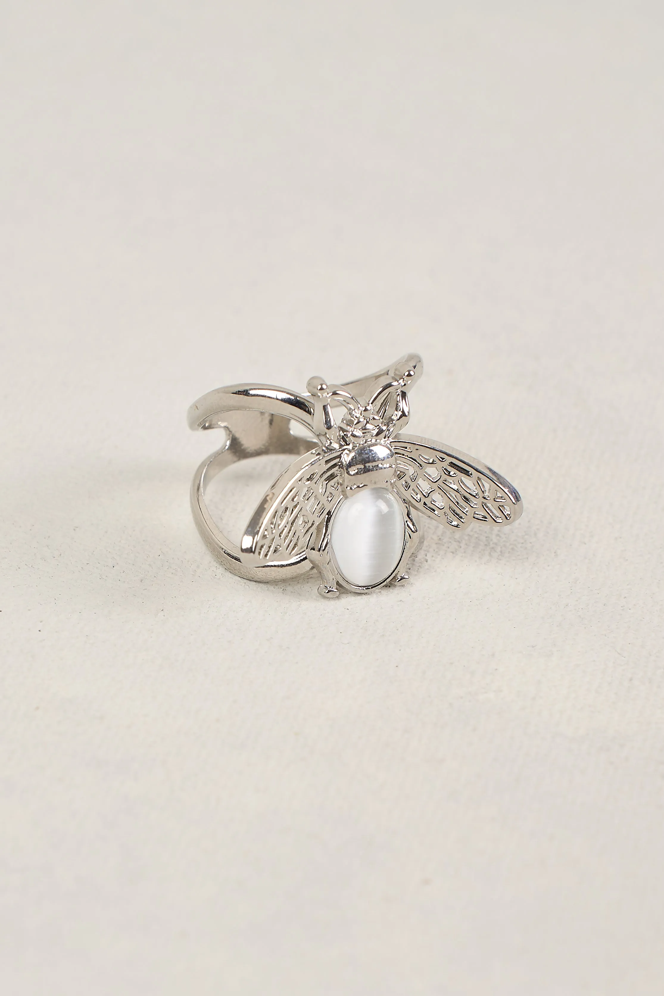 Silver Bee Scarf Ring