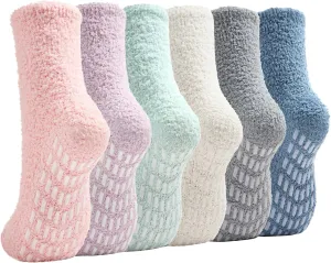Slipper Socks for Women Men Grip Hospital Socks with Grips Fuzzy Non Slip Warm Womens Gifts