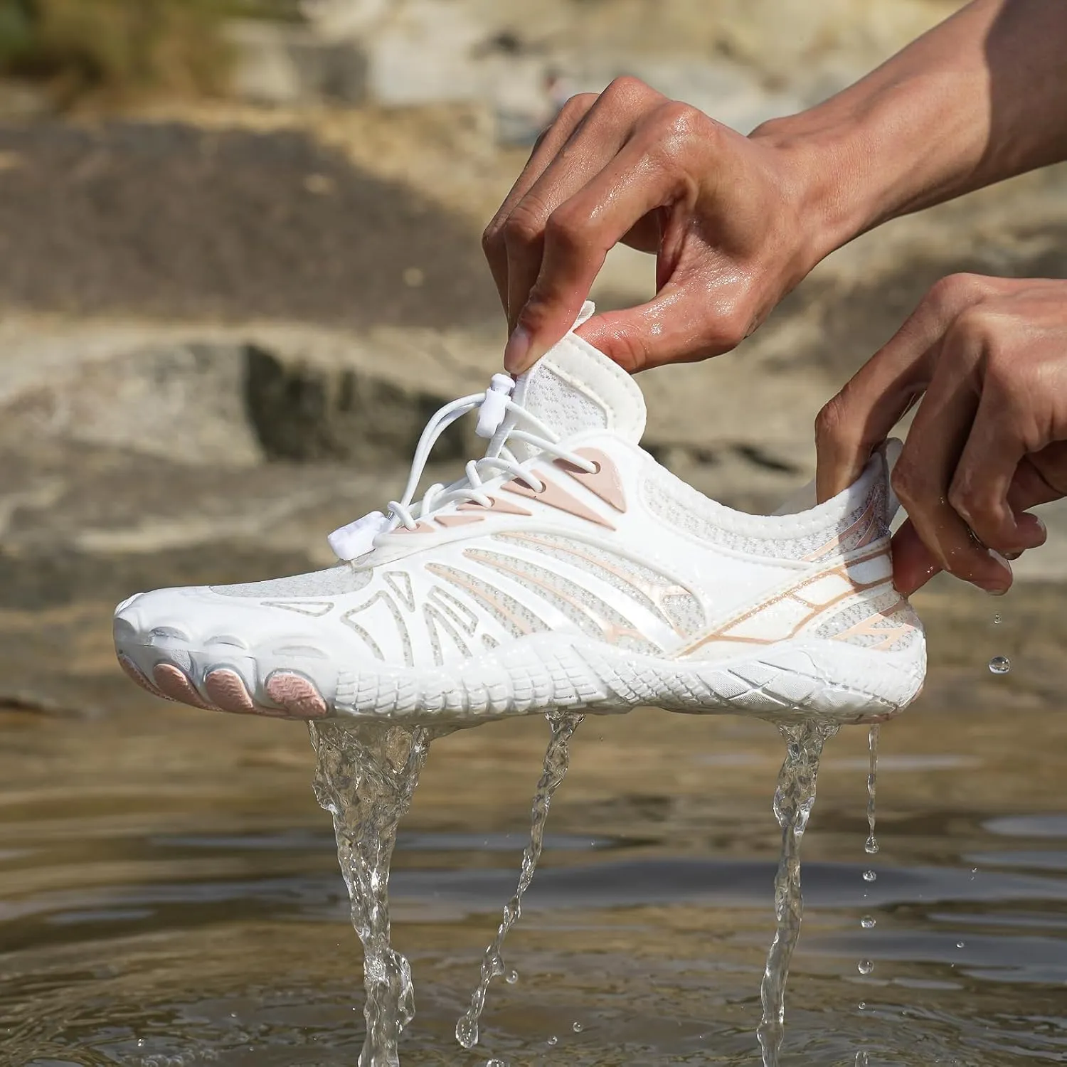 Smoneyful Hiking Footwear Barefoot Womens Shoes, Healthy & Non Slip, Outdoor Lightweight & Breathable Grounded Hike Shoe