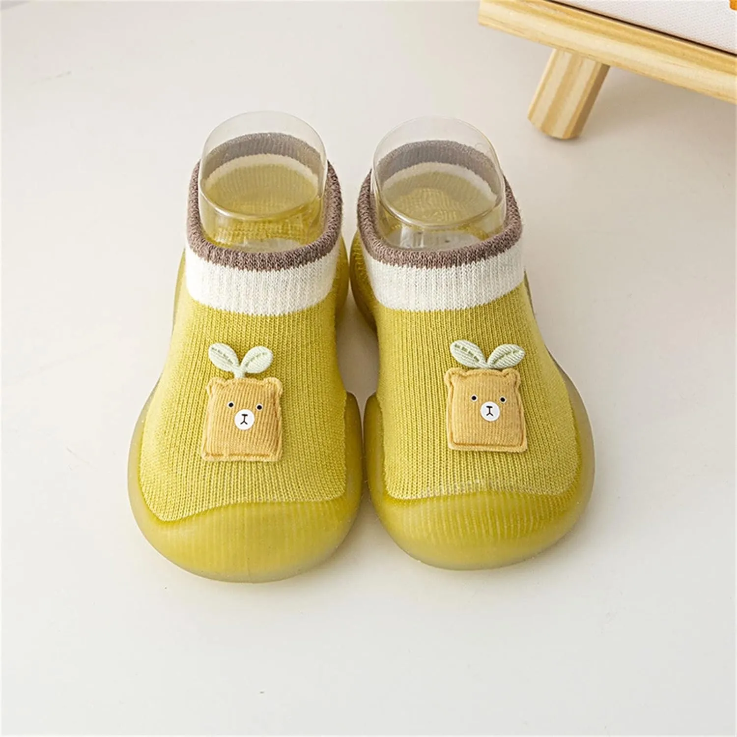 Sock Shoes Toddler Infant Boys Girls Animal Prints Cartoon Socks Shoes Toddler Breathable Mesh The Floor Black Shoes