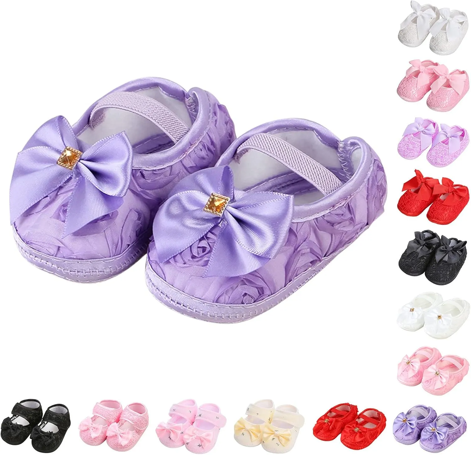 Spring and Summer Children Infant Toddler Shoes Girls Floor Sports Shoes Flower Upper Bow Light and Comfortable Princess Shoes Shoe for Toddler Boy
