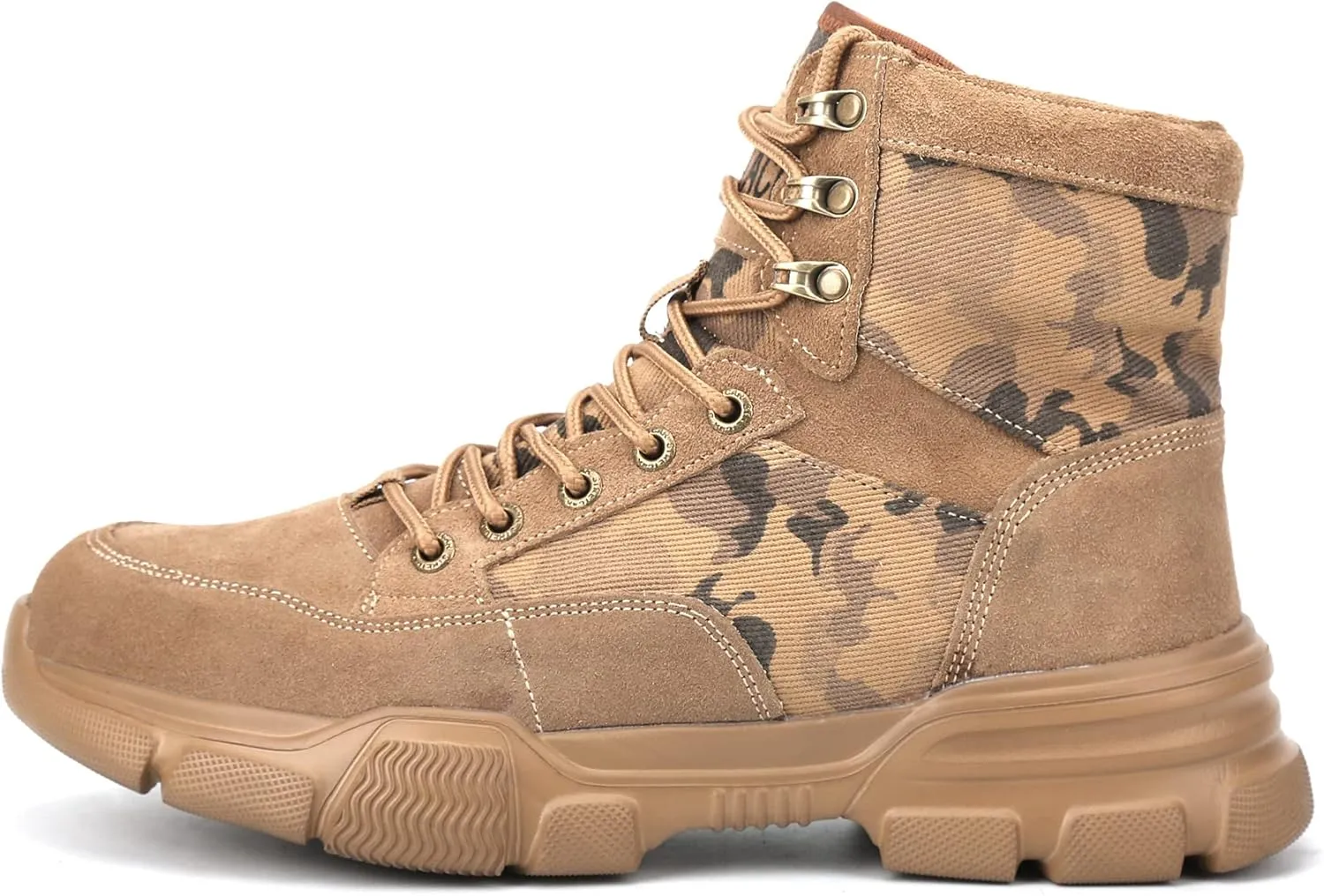 Steel Toe Work Safety Boots, Lightweight Mid-cut Industry Construction Composite Sneakers