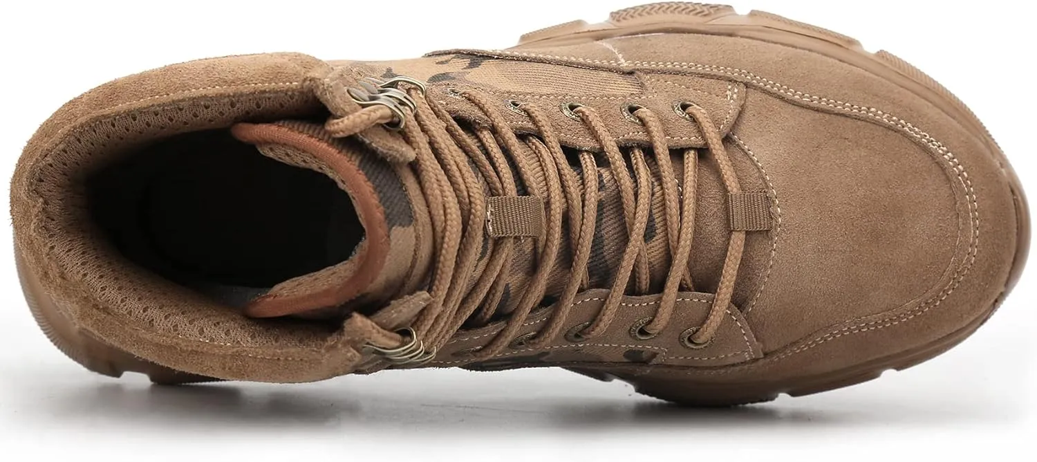 Steel Toe Work Safety Boots, Lightweight Mid-cut Industry Construction Composite Sneakers