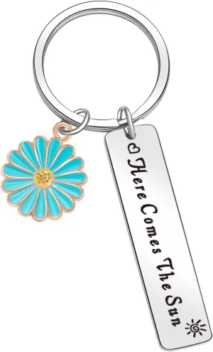 Sun Keyring Best Friend Jewelry Inspirational Gift Sunflower Jewelry Cousin Keychain