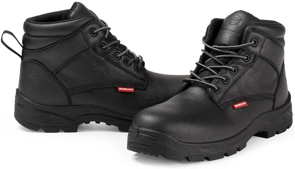 SUREWAY Mens Waterproof Steel/Soft Toe Work Boots/Shoes - Leather,Lace Up,Round Toe,Oil/Slip Resistant,Comfort EH Safety Industrial & Construction Boots