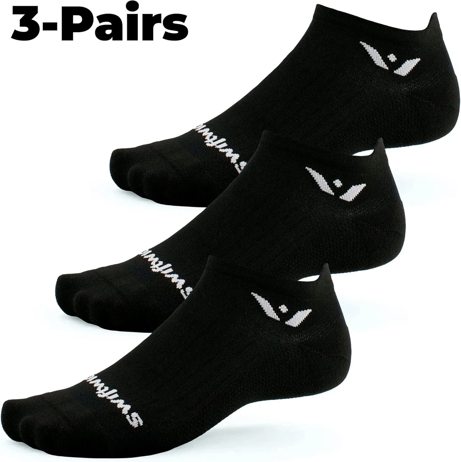Swiftwick- ASPIRE (3 Pairs) No-Show Running Socks, Cycling Socks, Compression Fit