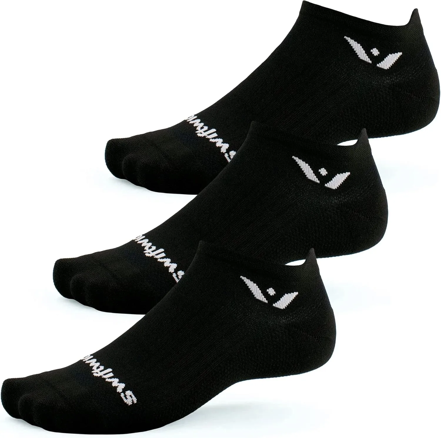Swiftwick- ASPIRE (3 Pairs) No-Show Running Socks, Cycling Socks, Compression Fit