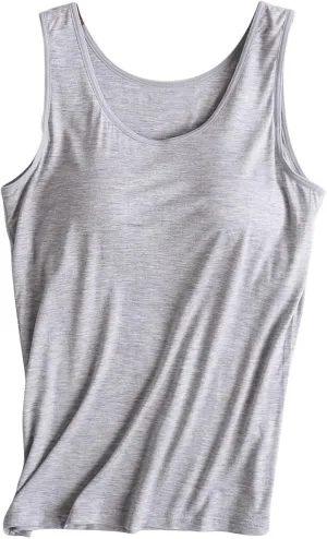 Tank Top for Women with Built in Bra Spaghetti Strap Workout Yoga Camisole Tops Basic Padded Tank Tops Summer Clothes