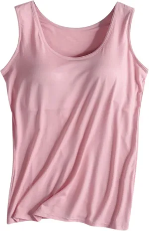 Tank Top for Women with Built in Bra Spaghetti Strap Workout Yoga Camisole Tops Basic Padded Tank Tops Summer Clothes
