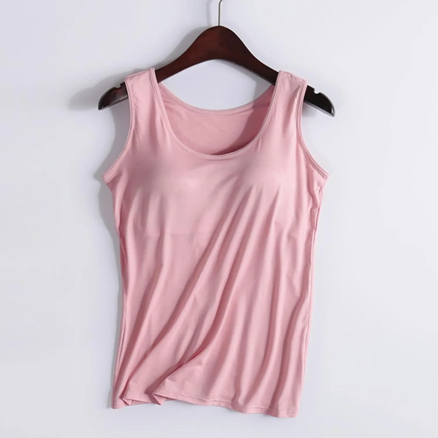 Tank Top for Women with Built in Bra Spaghetti Strap Workout Yoga Camisole Tops Basic Padded Tank Tops Summer Clothes