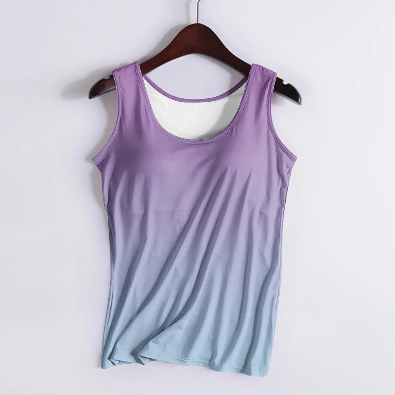 Tank Top with Built in Bra for Women Summer Sleeveless Basic Cami Shelf Bras Padded Workout Tanks Casual Undershirts