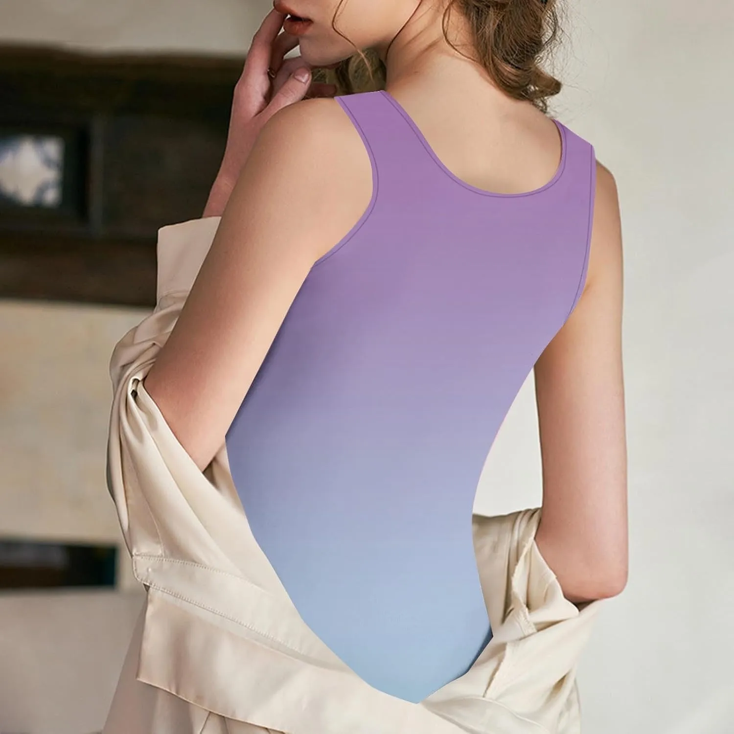 Tank Top with Built in Bra for Women Summer Sleeveless Basic Cami Shelf Bras Padded Workout Tanks Casual Undershirts