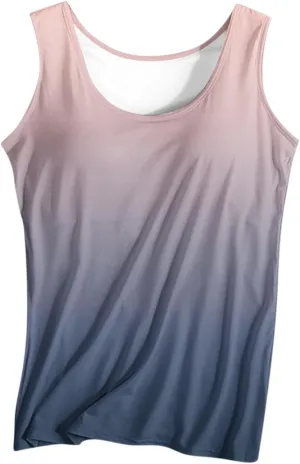 Tank Top with Built in Bra for Women Summer Sleeveless Basic Cami Shelf Bras Padded Workout Tanks Casual Undershirts