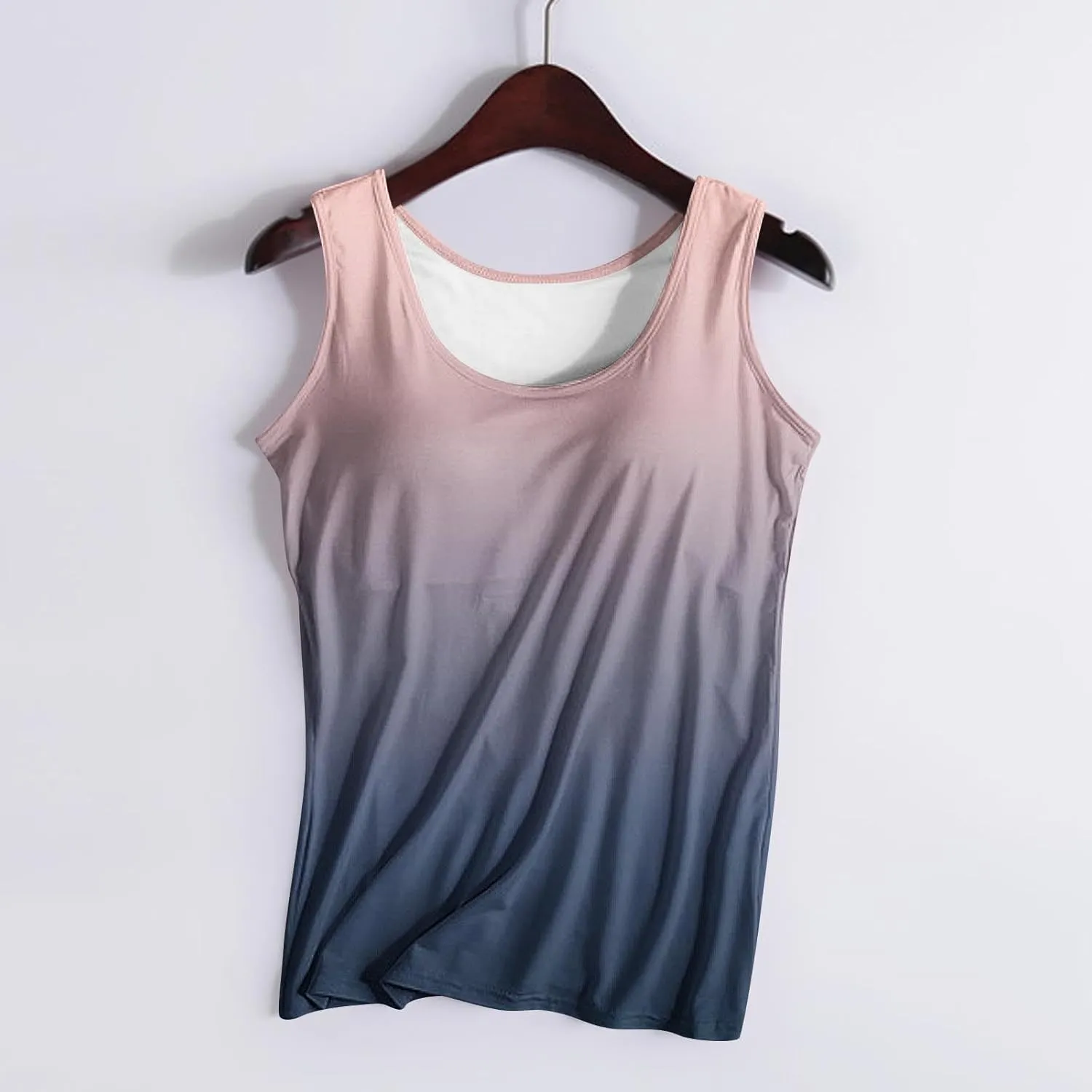 Tank Top with Built in Bra for Women Summer Sleeveless Basic Cami Shelf Bras Padded Workout Tanks Casual Undershirts