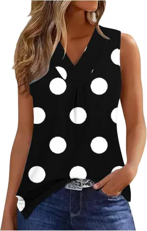 Tank Tops for Women Loose Fit Pleated Front Blouses Casual V Neck Sleeveless Summer Tops 2025 Trendy Tanks Outfits