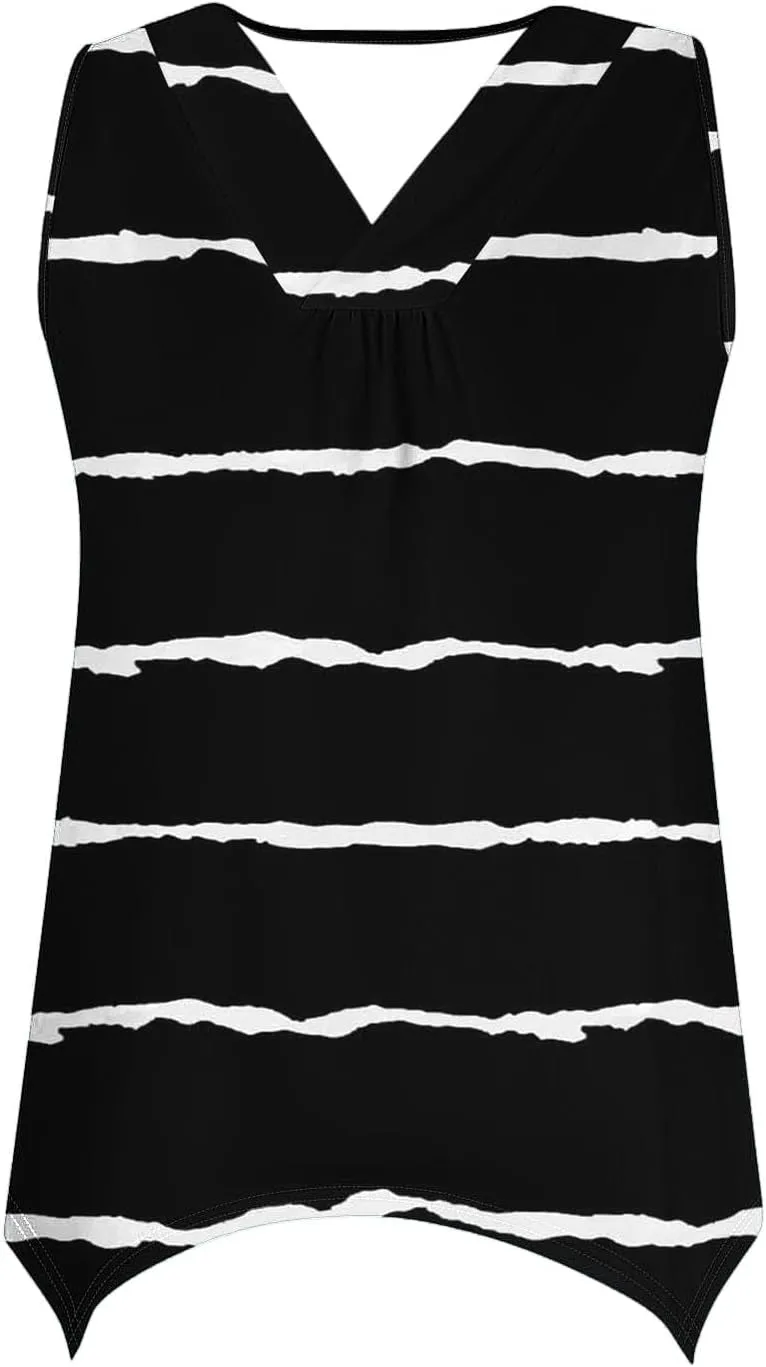 Tank Tops for Women Loose Fit Pleated Front Blouses Casual V Neck Sleeveless Summer Tops 2025 Trendy Tanks Outfits