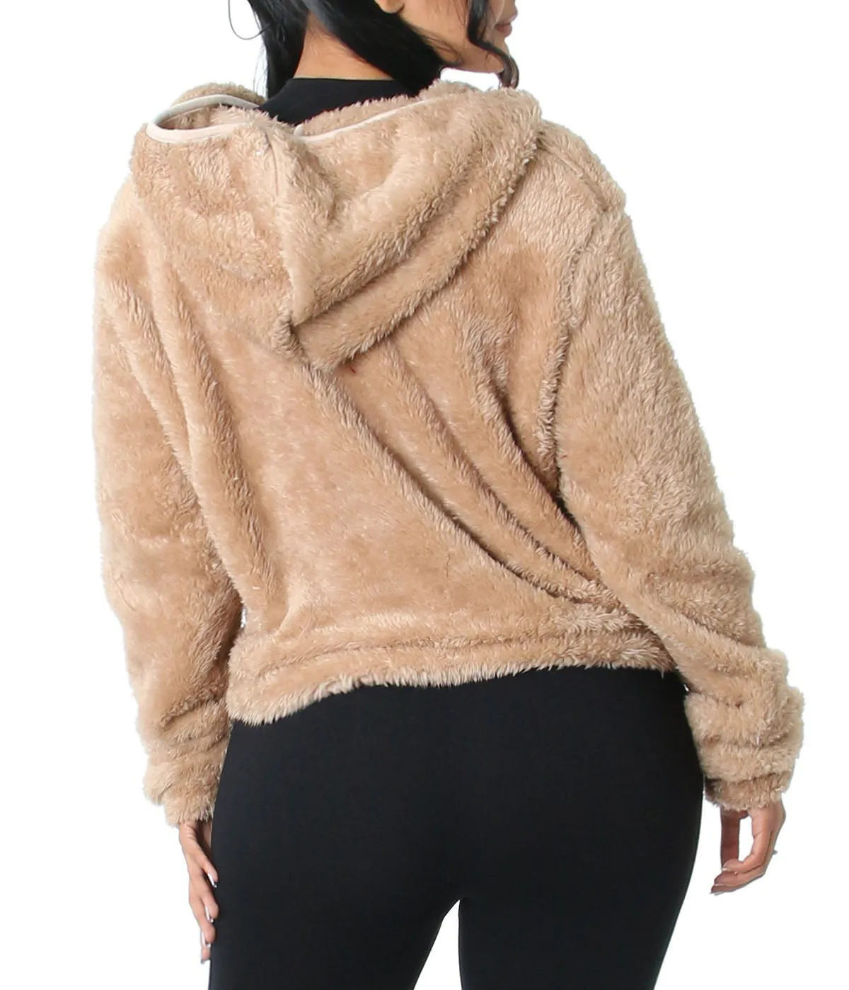 Taupe Teddy Bear Plush Jacket