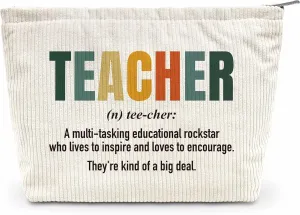 Teacher Gifts Makeup Bag For Women, Teaching Cosmetic Bag, Best Teacher Makeup Zipper Bag, Teacher's Day Birthday Gift For Teacher, Thank You Retirement Gifts,a25
