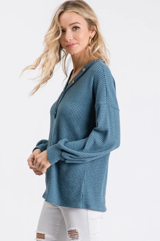The Chrissy Waffle V-neck