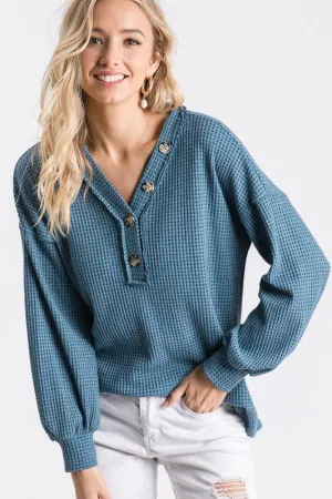 The Chrissy Waffle V-neck