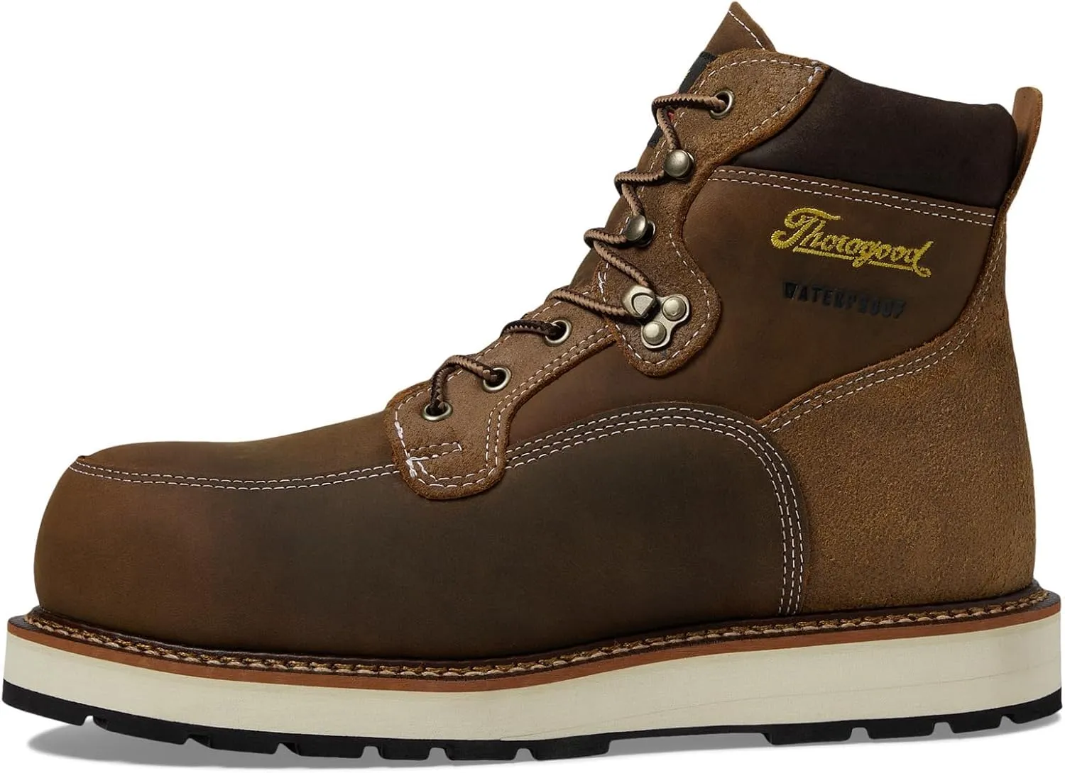 Thorogood Iron River 6 Leather Waterproof Work Shoes for Men with Composite Safety Toe Oil and Slip-Resistant Outsole