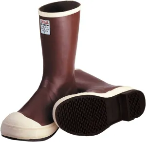 Tingley Pylon MB924B Neoprene Steel Toe Boot, 12-1/2 Inch Height, With Safety-Loc Outsole, Mens 11 / Womens 13, Brick Red Upper - Brown Sole