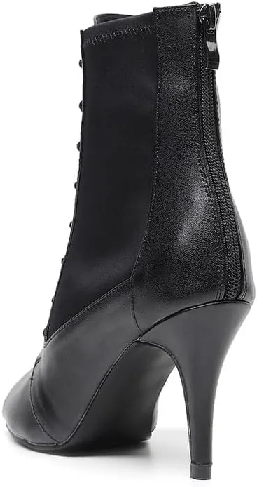 TINRYMX Women Ballroom Dance Boots Latin Salsa Ankle Boots Performance Party Dance Shoes, Model-QJW7248