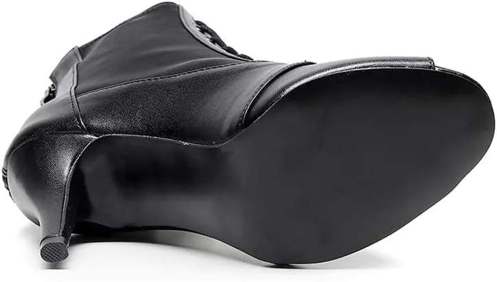 TINRYMX Women Ballroom Dance Boots Latin Salsa Ankle Boots Performance Party Dance Shoes, Model-QJW7248