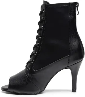 TINRYMX Women Ballroom Dance Boots Latin Salsa Ankle Boots Performance Party Dance Shoes, Model-QJW7248