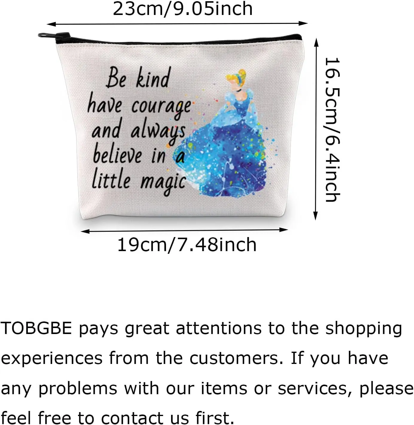 TOBGBE Fairy Tales Makeup Bag Fairy Princess Quotes Gift Fairy Princess Cosmetic Bag for Womenlittle magic