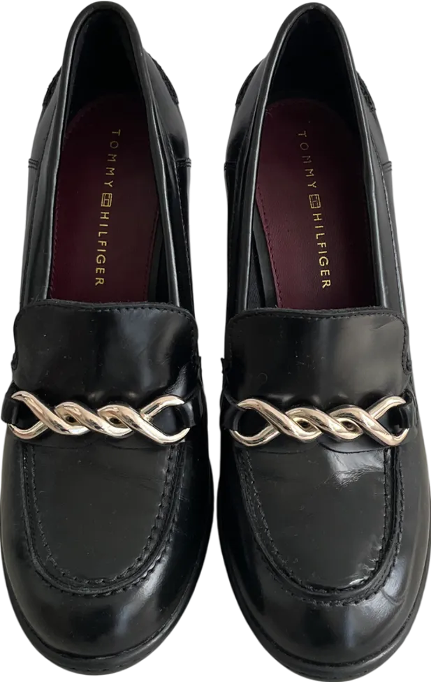 Tommy Hilfiger Black Twist High Heel Loafer UK 7 EU 40 