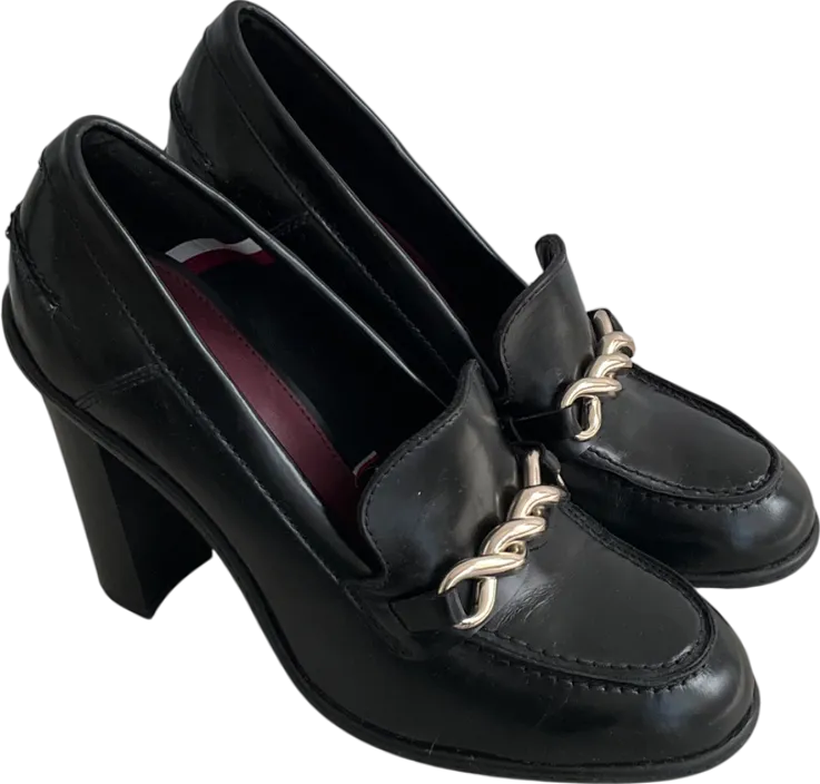 Tommy Hilfiger Black Twist High Heel Loafer UK 7 EU 40 